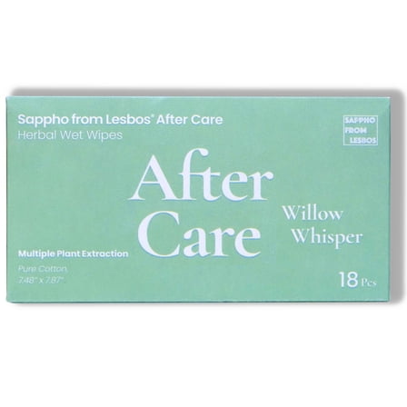 Sappho from Lesbos Botanical Feminine Wipes for Intimate Care, Individually Wrapped Wet Wipes, 100% Cotton, Extra Large 20x19cm, Botanical Plant Extracts and Yeast/Zinc Ferment, 18 count