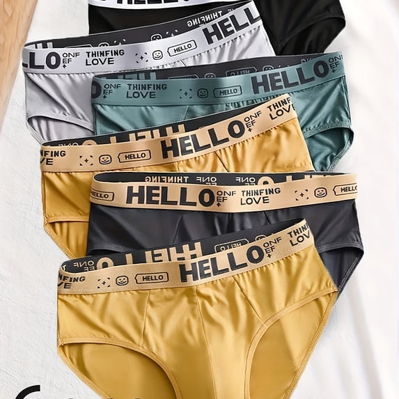 wirarpa Men's 100 Cotton Briefs Underwear No Fly Covered Waistband 5 Pack