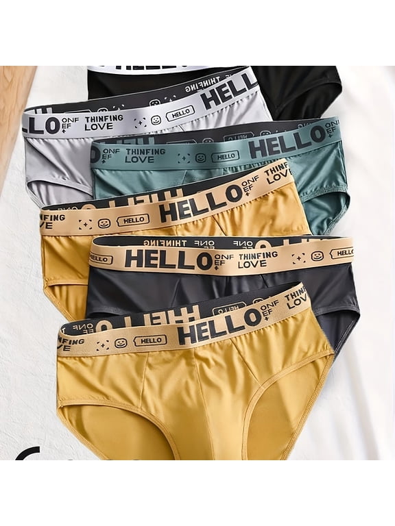 wirarpa Men's 100 Cotton Briefs Underwear No Fly Covered Waistband 5 Pack