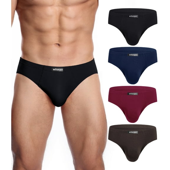wirarpa Men's Underwear Briefs No Fly Covered Waistband Underpants 4 Pack Sizes S-3XL