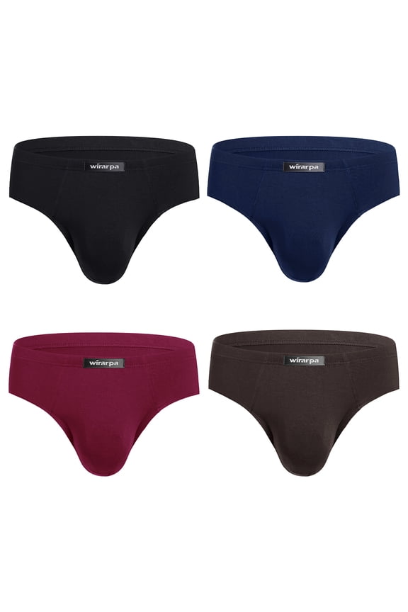 Men's Underwear Briefs No Fly Covered Waistband Underpants 4 Pack Sizes S-3XL