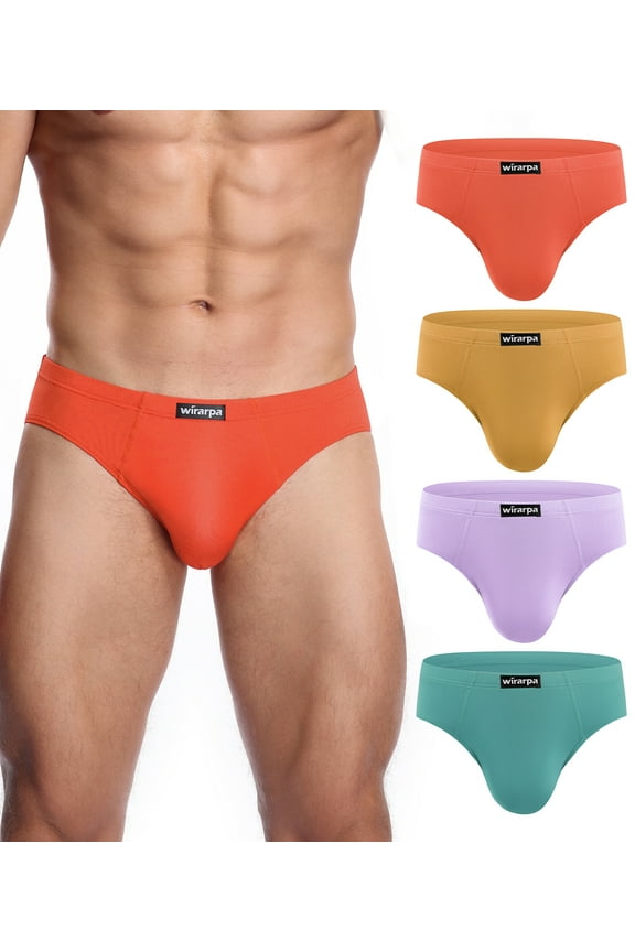 Men's Underwear Modal Microfiber Briefs No Fly Underpants 4 Pack Sizes S-3XL