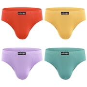 wirarpa Mens Underwear Modal Microfiber Briefs No Fly Underpants 4 Pack Sizes S-3XL