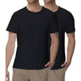 thumbnail image 1 of wirarpa Mens 2 Pack Cotton Crew Neck T-Shirts Short Sleeve Summer Tops Fashion Basic Tees Black Size 2X-Large, 1 of 6