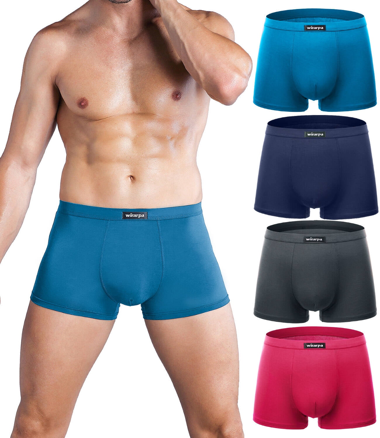 wirarpa Mens Underwear Modal Trunk Boxer Briefs Short Leg 4