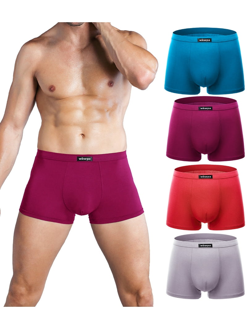 wirarpa Mens Underwear Modal Trunk Boxer Briefs Short Leg Pack