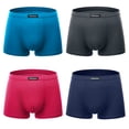 thumbnail image 1 of wirarpa Mens Underwear Modal Trunk Boxer Briefs Short Leg 4 Pack Sizes S-3XL, 1 of 5