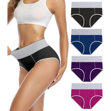 wirarpa Underwear for Women High Waist Briefs Ladies Plus Size Panties 4 Pack Sizes 5-10