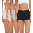 thumbnail image 1 of wirarpa Women's Boyshorts Panties Cotton Boxer Briefs for Ladies Underwear Shorts with Cotton Crotch 4 Pack Black Grey Beige White Large, 1 of 5