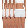 thumbnail image 1 of wirarpa Women's Cotton Boyshorts Underwear, Breathable Stretchy Boxer Briefs, 4 Pack (Medium, White), 1 of 6