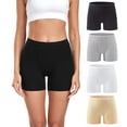 thumbnail image 1 of wirarpa Women's Boyshorts Underwear Anti-chafing Modal Boxer Briefs 4 Pack Black Beige Grey White Medium, 1 of 5
