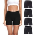 thumbnail image 1 of wirarpa Women's Boyshorts Underwear Anti-chafing Modal Boxer Briefs 4 Pack Black Small, 1 of 5
