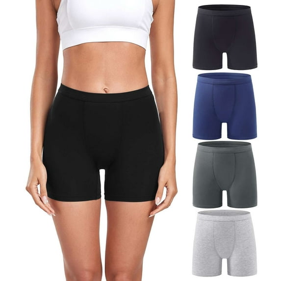 wirarpa Women's Boyshorts Underwear Anti-chafing Modal Boxer Briefs 4 Pack Multicolor Medium