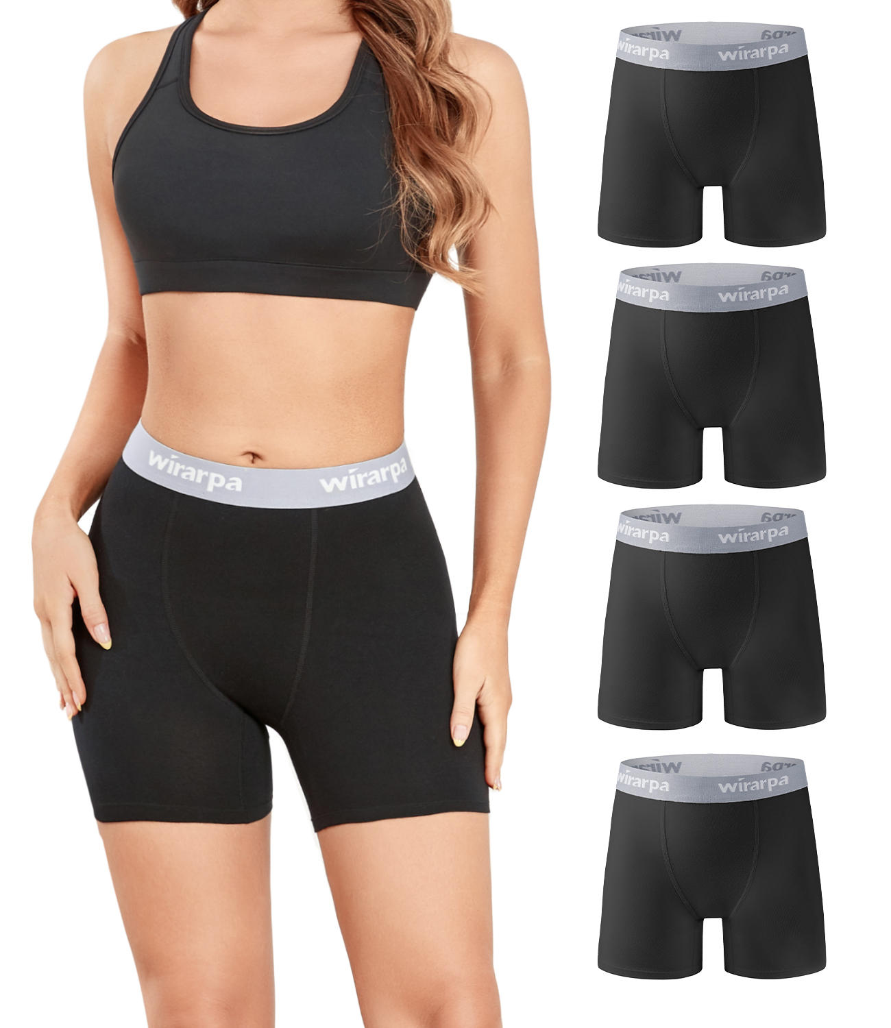 Underworks Pettipants 3-Pack - Nylon Skirt Slip, 9-Inch Inseam, Black, Size 3XL