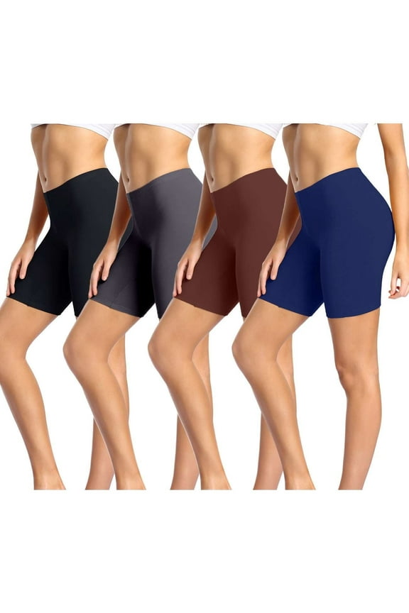 Women's Cotton Boxer Briefs Underwear Anti Chafing Under Shorts Multicolor 4 Pack Size 7