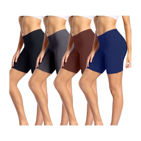 wirarpa Women's Cotton Boxer Briefs Underwear Anti Chafing Under Shorts Multicolor 4 Pack Size 9