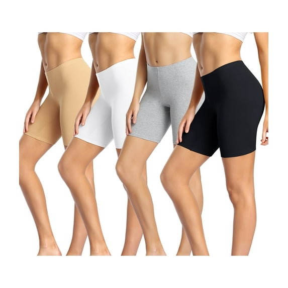 wirarpa Women's Cotton Boy Shorts Underwear Anti Chafing Soft Biker Short Plus Boy Shorts Panties 4 Pack Multicolor Size 10