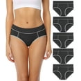 thumbnail image 1 of wirarpa Women's Cotton Stretch Underwear Comfy Mid Waisted Briefs Ladies Breathable Panties Multipack Sizes 5-10, 1 of 6