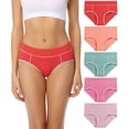 thumbnail image 1 of wirarpa Women's Cotton Stretch Underwear Comfy Mid Waisted Briefs Ladies Breathable Panties Multipack Sizes 5-10, 1 of 6