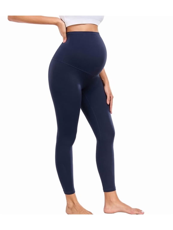 Women's Maternity Leggings Over Bump 25" Workout Leggings Pregnancy Soft Belly Support Yoga Pants