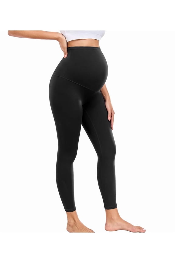 Women's Maternity Leggings Over Bump 25" Workout Leggings Pregnancy Soft Belly Support Yoga Pants