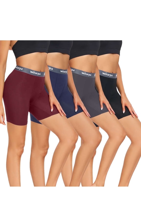 Women's Modal Boxer Briefs Anti Chafing Shorts Ultra Soft Boyshorts for Under Dress 4 Pack Multicolor Size 3X-Large