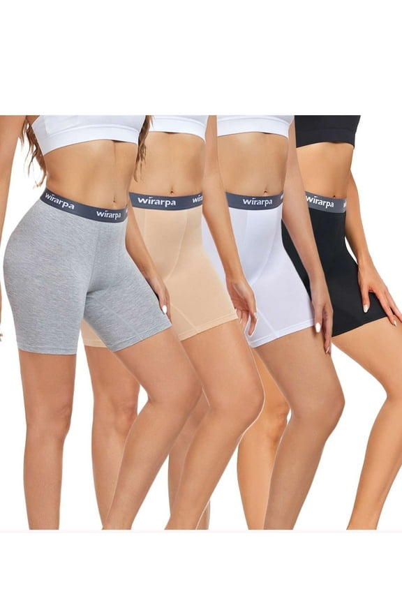 Women's Modal Boxer Briefs Anti Chafing Shorts Ultra Soft Boyshorts for Under Dress 4 Pack Multicolor Size Small