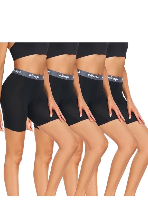 Women's Modal Boxer Briefs Anti Chafing Shorts Ultra Soft Boyshorts for Under Dress 4 Pack Size 3XL Black