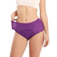 thumbnail image 1 of wirarpa Women's Period Panties Girls Leakproof Soft Underwear Jacquard Easy Clean Postpartum Briefs 1 Pack Purple Large, 1 of 5
