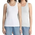 thumbnail image 1 of wirarpa Women's Tank Tops Cotton Undershirts Tanks Top Comfy Camis Base Layer 2-Pack, 1 of 6