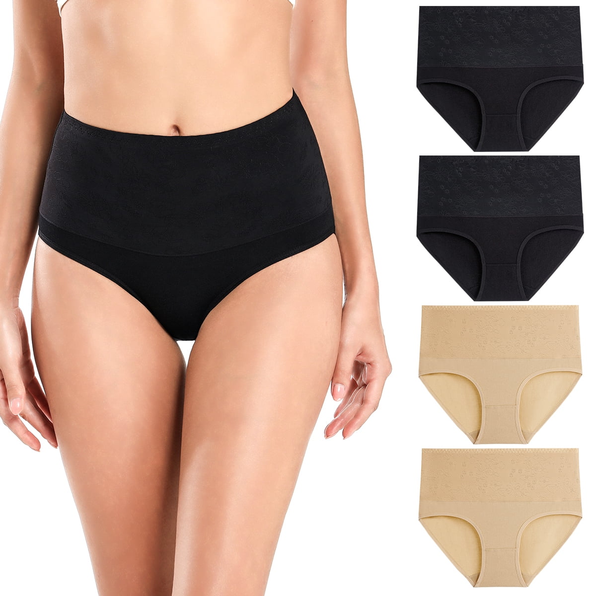 ASIMOON Womens Underwear Cotton Tummy Control Top Underwear High Waisted  Postpartum Panties C Section Ladies Briefs