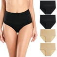 thumbnail image 1 of wirarpa Women's Tummy Control Cotton Panties No Muffin Top Briefs Underwear 4 Pack Sizes 5-10, 1 of 6
