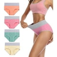 thumbnail image 1 of wirarpa Women's Comfortable High Waist Cotton Underpants, 4 Pack (Sizes 5-10), 1 of 6