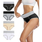 wirarpa Women's Underwear High Waist Briefs Ladies Plus Size Panties 4 Pack Sizes 5-10