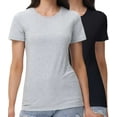thumbnail image 1 of wirarpa Womens 2 Pack Crew Neck T-Shirts Short Sleeve Summer Tops Fashion Basic Tees Black/Grey Size Medium, 1 of 6