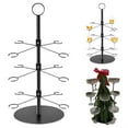 thumbnail image 1 of wire shelving Kitchen Gadgets Festive Multi Display Stand Holiday Champagne Tree Tree Stand For Drinks Tower Wine Glass Display Holder For Bar Wedding Event Beverage Serving Centerpiece(3 ), 1 of 9