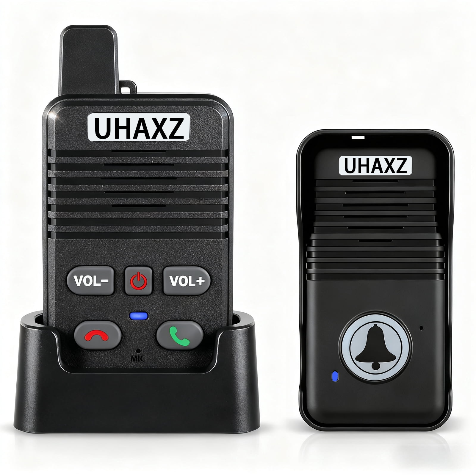 UHAXZ-Full Duplex Wireless Intercom Doorbell, 1000ft Long Range, Hands-Free Intercom Door Bell 2 Way Communication,Intercom for Home(Black1 Pack