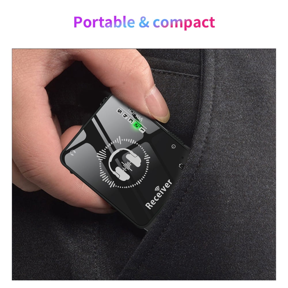 wireless monitor system 2.4G Wireless In-Ear Monitor System 282° Rotate Transmitter Portable Collar Clip Receiver Rechargeable Automatic Pairing Low Latency 131ft Effective Distance for Studio Band