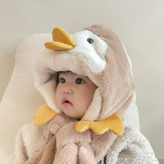 wirlsweal Children Hat Cartoon Penguin Shape Double Fleece Soft Texture ...