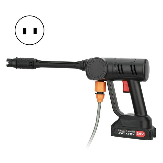 wirlsweal Cordless Car Washer Adjustable Nozzle 2 Batteries 1 Charger with Bucket Water Pipe 180w Washing Metal High Pressure Jet Water Wash Cleaner Car Accessories