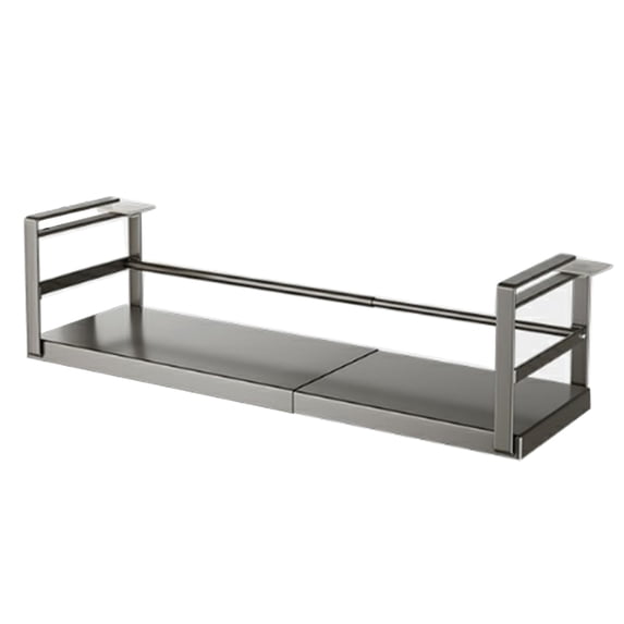 wirlsweal Expandable Under Shelf Spice Rack - Punch-free Hanging, Stainless Steel Organizer for Pantry or Countertop