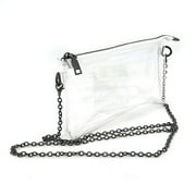 wirlsweal Pvc Clear Bag Women's Clear Crossbody Bag with Adjustable Chain Strap Stadium Approved Transparent Messenger Bag for Concerts Sports Events for Keys