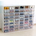 thumbnail image 1 of wirlsweal Shoe Holder Transparent Lightweight PP Clear Plastic Stackable Shoe Organizer for Home, 1 of 11