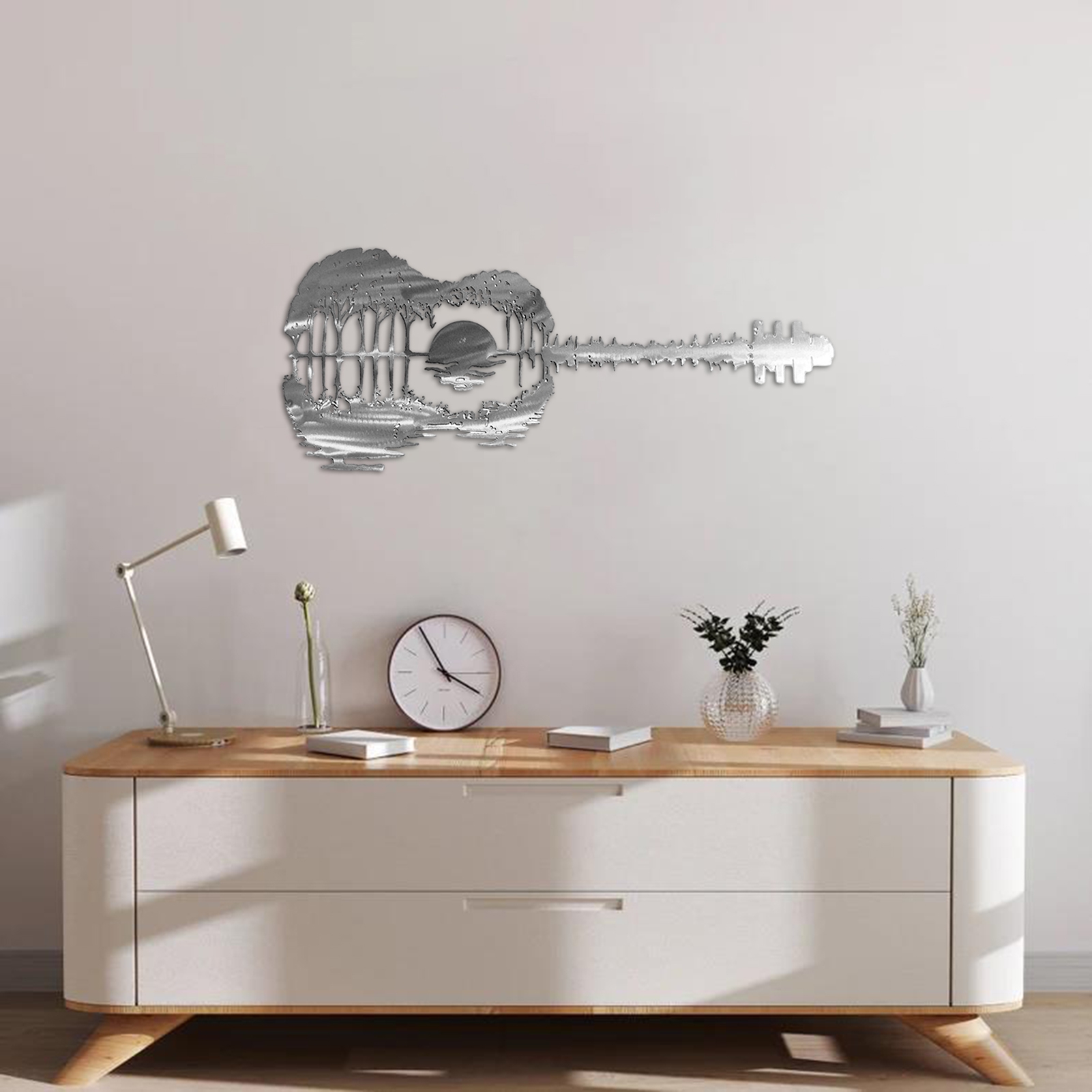 wirlsweal Study Metal Guitar Wall Art Metal Abstract Guitar Wall