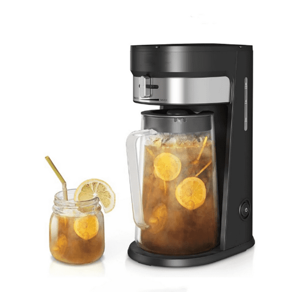 wirsh Iced Tea Maker , Iced Coffee Maker with Strength Control and Reusable Filter, Perfect For Iced Coffee, Latte, Tea, Lemonade, Flavored Water, Black