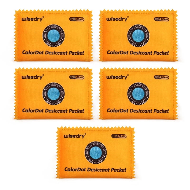 wisedry 100g [5 Packs] Reusable Desiccant Packs for Storage ...
