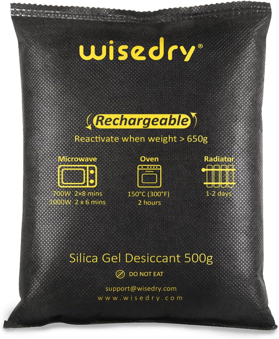 wisedry 2 x 500 Gram [2.2 lbs] Rechargeable Silica Gel Car
