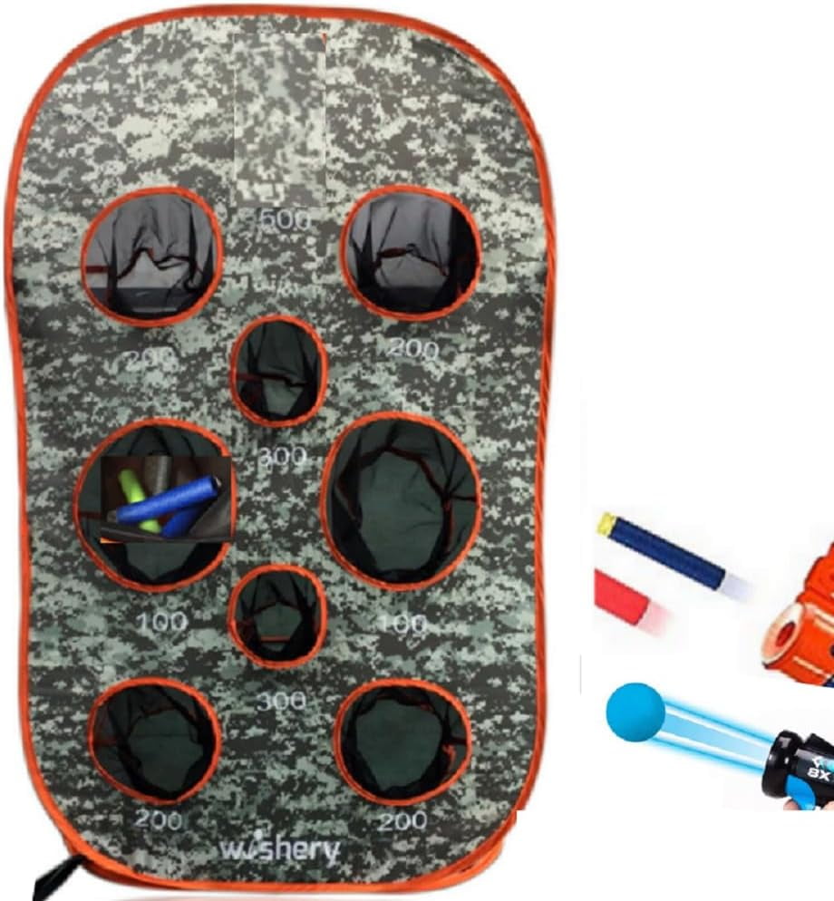 wishery Large Kids Nerf Gun Target for Shooting Practice with Storage Net Toys for Boys 5 + Years Old age Christmas Nerf or Birthay Gift