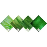 wissmach 4 sheet green variety stained glass and mosaic glass (8"x6") by