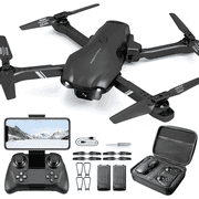 BKAXH With 1080P HD Camera for Adults and Kids for Adults and Children FPV RC Quadcopter With LED Lights and Optical Flow Sensor, 2 Batteries, Black